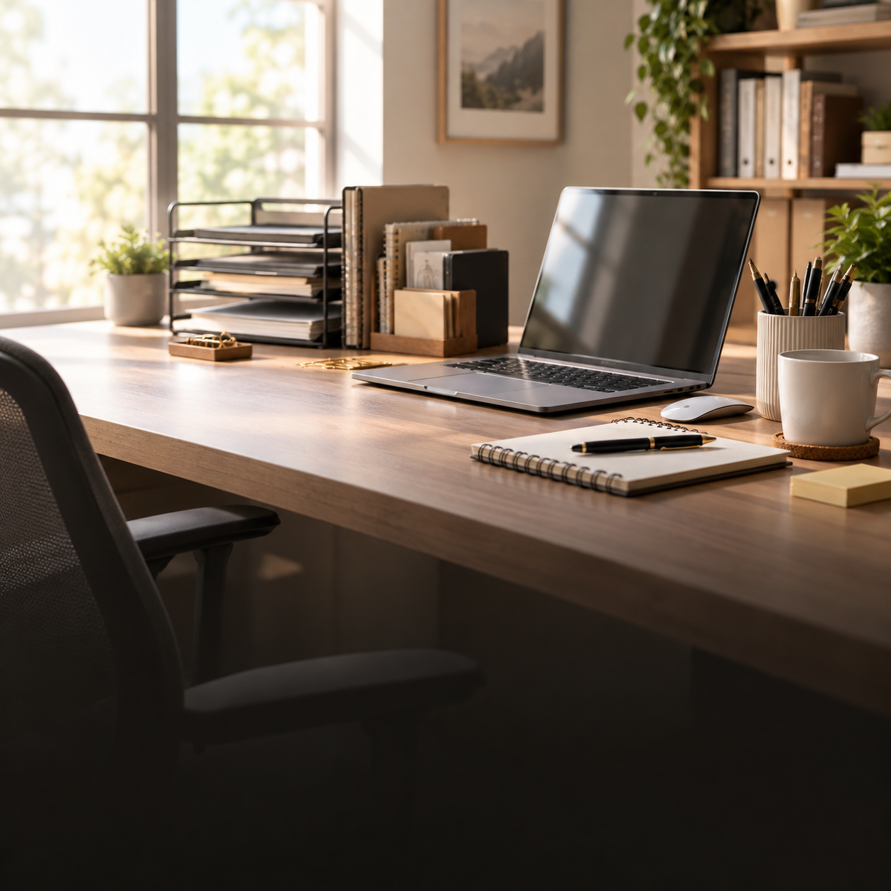 serene modern home office